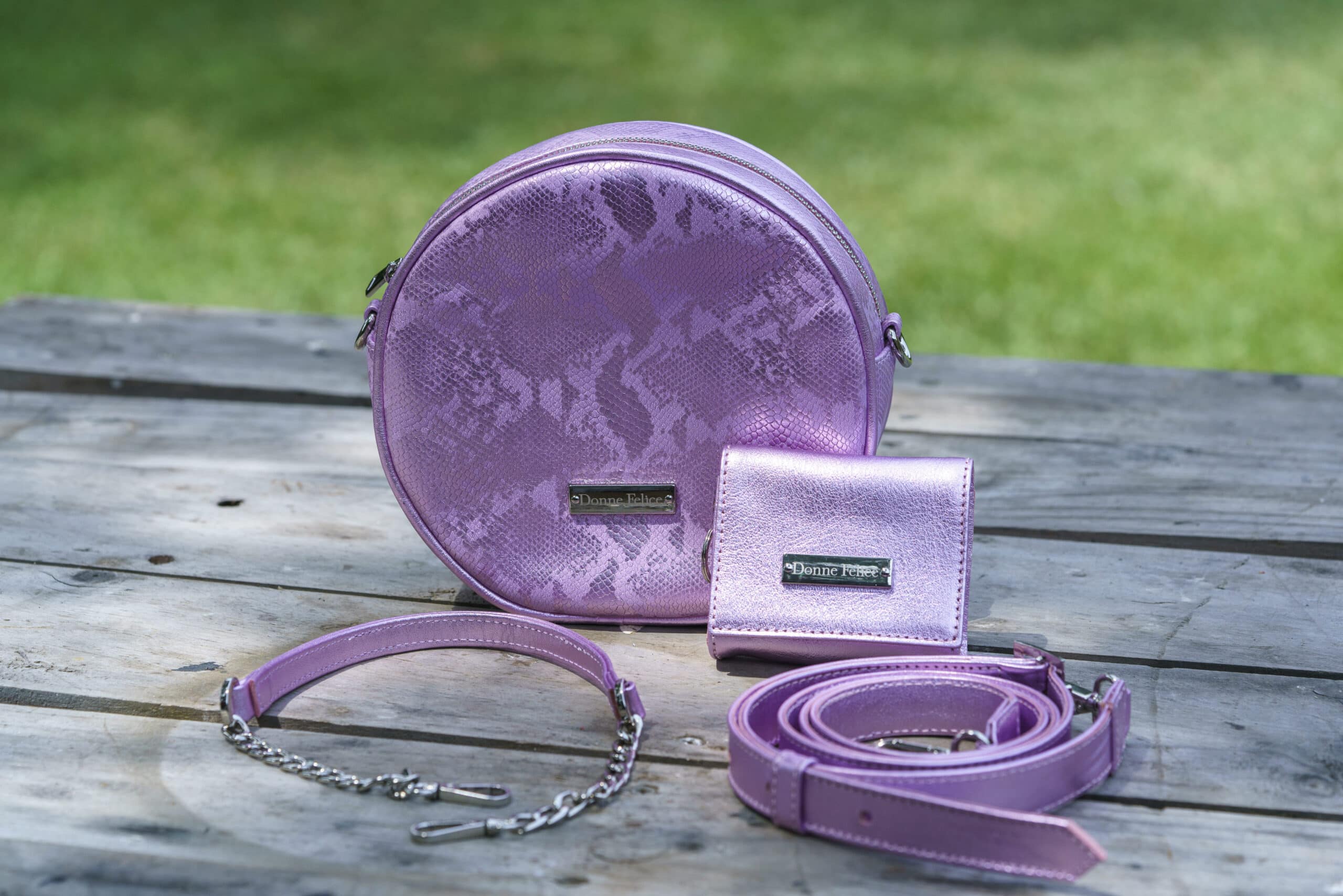 Giordana rosa + monedero rosa metalico